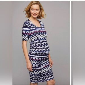 A Pea in the Pod Abstract Pattern Midi Dress Size S